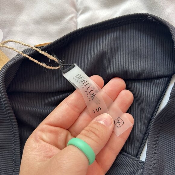 NWT Berlook Black Bikini Set Womens Medium M High Waisted Bottom Swimwear - Picture 7 of 10